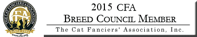 CFA Breed Council Member 2015